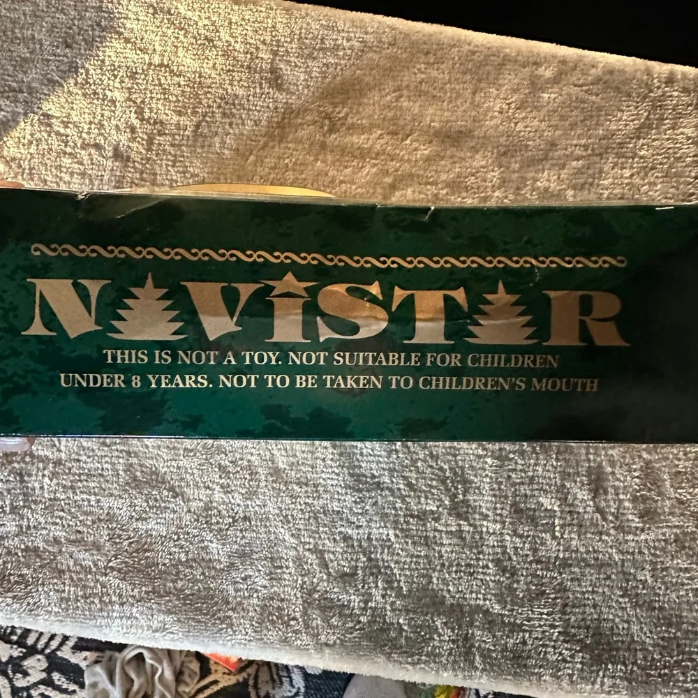 Vintage NAVISTAR Gold Frosted Shatterproof Christmas Ornaments